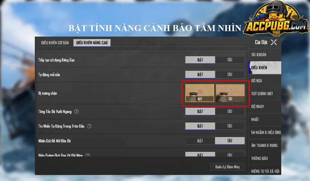 Tính năng cảnh báo tầm nhìn