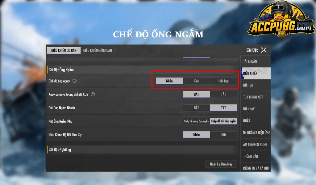 Chế độ ống ngắm