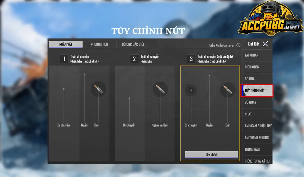 Cài đặt bố cục